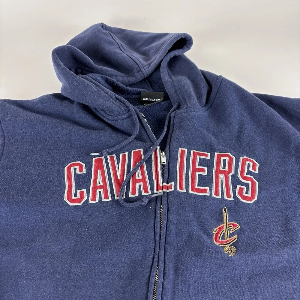 Adidas Cleveland Cavaliers NBA Full Zip Hoodie Sweater Men's Large Blue